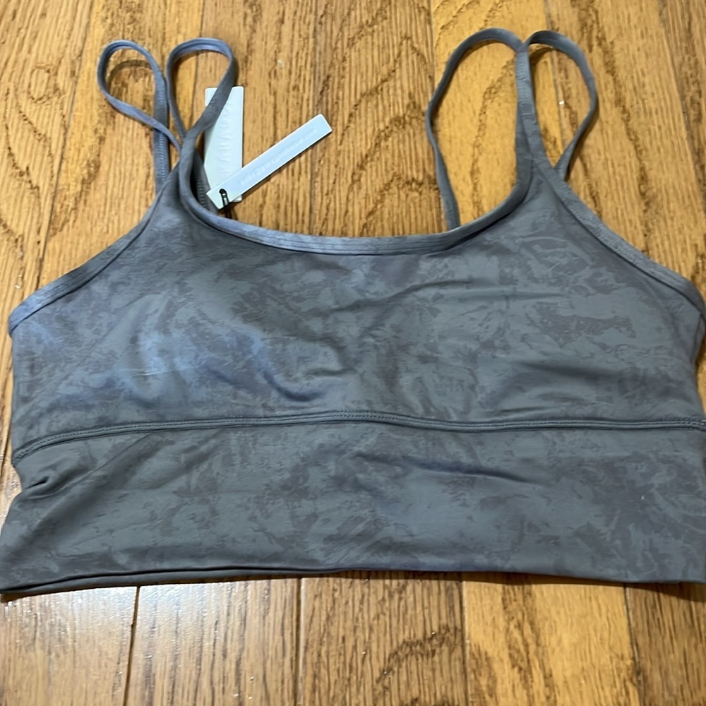 NWT paragon Strappy bra in gunmetal gray